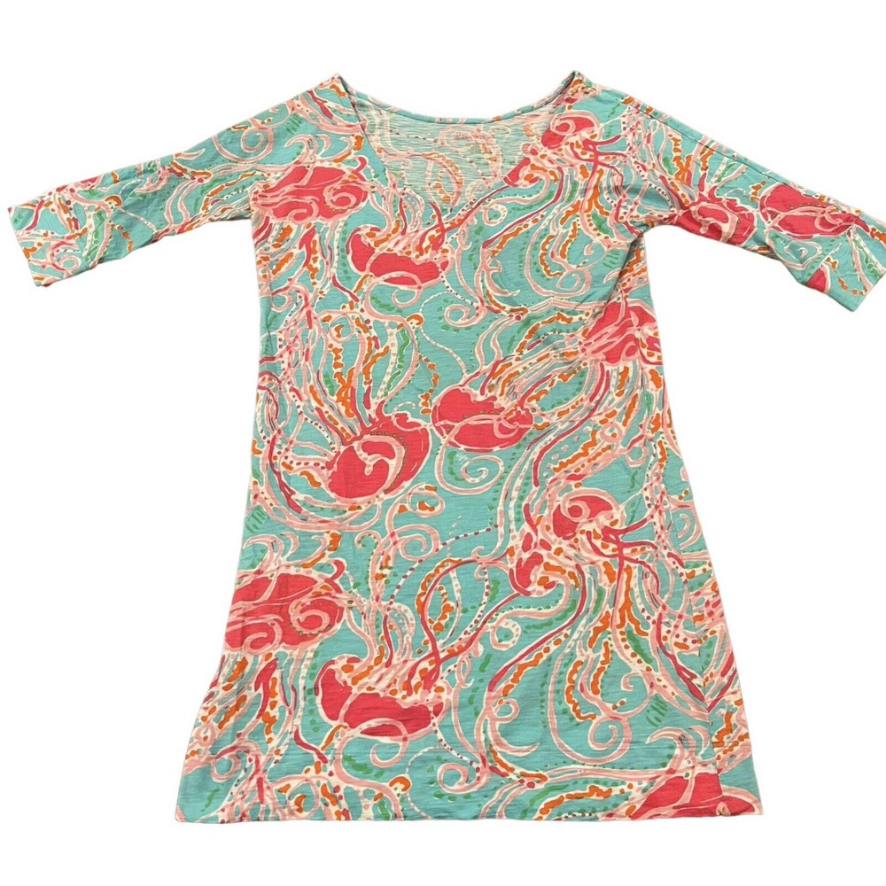 Lilly Pulitzer T-shirt Dress Jellies Be Jammin Blue Pink Cotton Women’s Small
